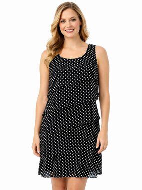 jessica howard brown polka dot dress Second Glance Olga Criss-Cross Back Midi Dress Polka Dot Brown